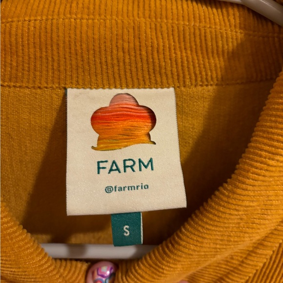 Farm Rio beaded corduroy button up shirt/jacket mustard yellow size small - Picture 4 of 8